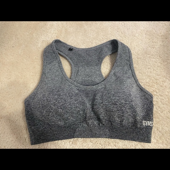 GymShark Ombré Seamless Sports Bra Grey Marl - Picture 1 of 2